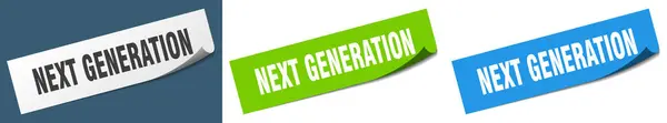Nästa Generation Papper Skalare Teckenuppsättning Nästa Generations Klistermärke — Stock vektor