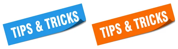 Tipps Tricks Papierschäler Schilderset Tipps Tricks Aufkleber — Stockvektor