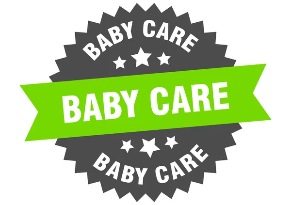 Cuidados Bebê Redonda Etiqueta Fita Isolada Sinal Cuidado Bebê — Vetor de Stock