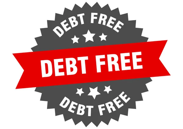 Etiqueta Fita Isolada Redonda Livre Dívidas Sinal Livre Dívida —  Vetores de Stock
