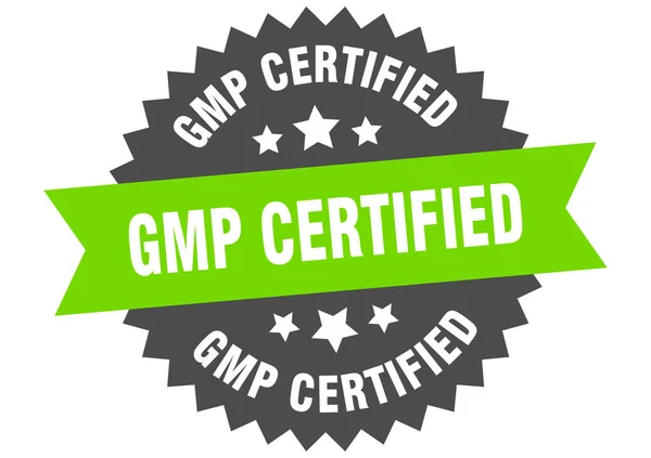 Gmp Etiqueta Cinta Aislada Redonda Certificada Gmp Signo Certificado — Archivo Imágenes Vectoriales