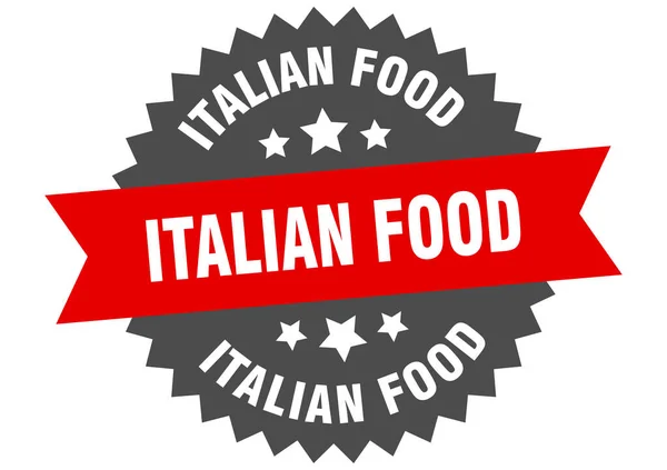 Italienisches Essen Rund Isolierte Band Etikett Italienisches Lebensmittelschild — Stockvektor