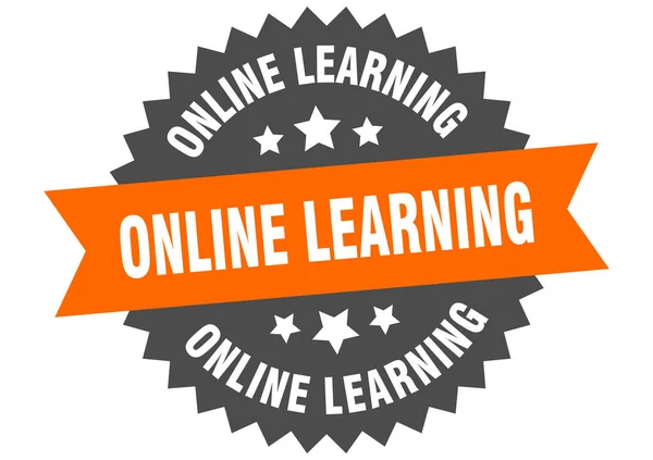 Онлайн Навчання Круглого Ізольованого Етикетки Стрічки Знак Онлайн Навчання — стоковий вектор