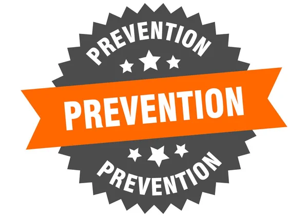 Prevenzione Etichetta Rotonda Isolata Del Nastro Segno Prevenzione — Vettoriale Stock