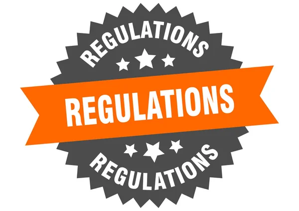 Regulaciones Alrededor Etiqueta Cinta Aislada Reglamento Firmar — Vector de stock