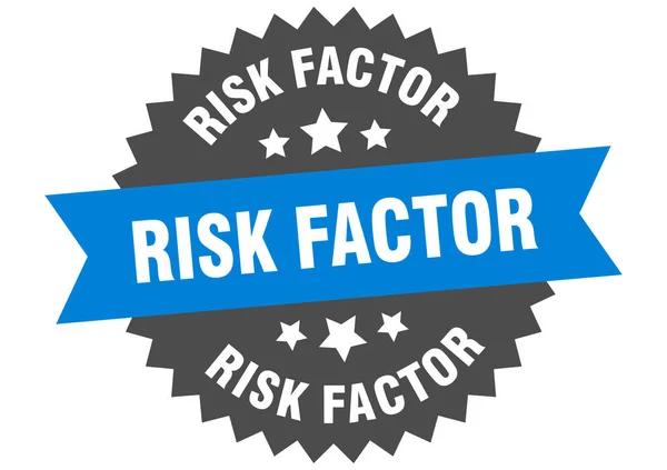 Risikofaktor Rundes Isoliertes Farbbandlabel Risikofaktorzeichen — Stockvektor
