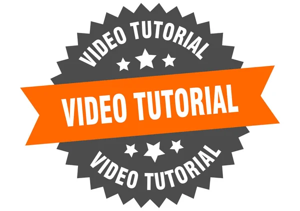 Video Tutorial Runda Isolerat Band Etikett Videohandledning — Stock vektor