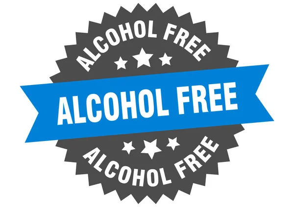 Etiqueta Fita Isolada Redonda Livre Álcool Sinal Livre Álcool — Vetor de Stock