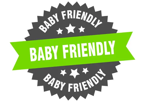 Etiqueta Fita Isolada Redonda Amigável Para Bebês Sinal Bebê Amigável — Vetor de Stock
