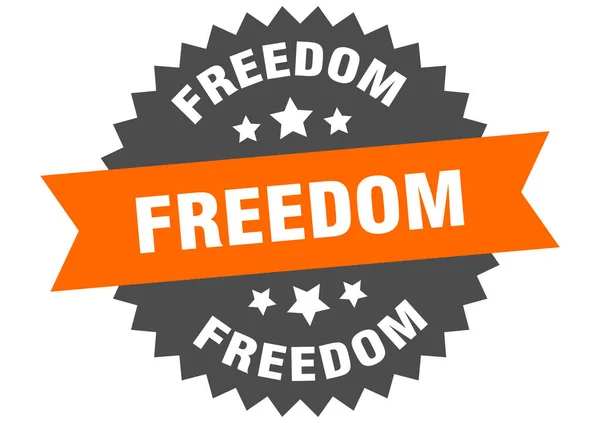 Liberdade Redonda Etiqueta Fita Isolada Sinal Liberdade — Vetor de Stock