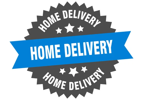 Home Delivery Isolated Ribbon Label Home Delivery Sign — Stock Vector
