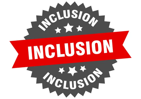 Étiquette Ruban Isolé Rond Inclusion Signe Inclusion — Image vectorielle
