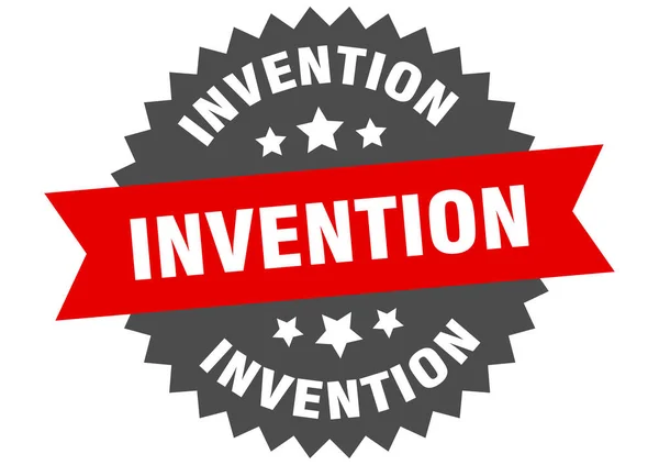 Invenzione Rotonda Isolata Etichetta Nastro Segno Invenzione — Vettoriale Stock