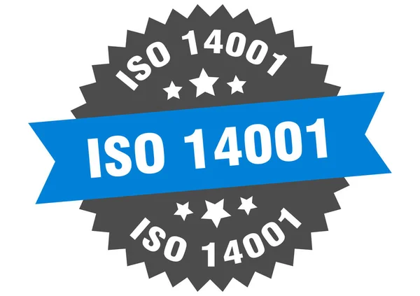 Iso 14001 Rund Isolerad Bandetikett Iso 14001 Tecken — Stock vektor