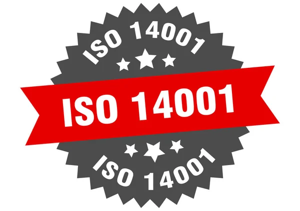 Iso 14001 Rund Isolerad Bandetikett Iso 14001 Tecken — Stock vektor