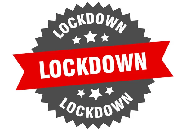 Lockdown Isolated Ribbon Label Lockdown Sign — Stock Vector