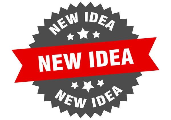 Nowy Pomysł Okrągłe Izolowane Etykiety Wstążki Nowy Znak Pomysłu — Wektor stockowy