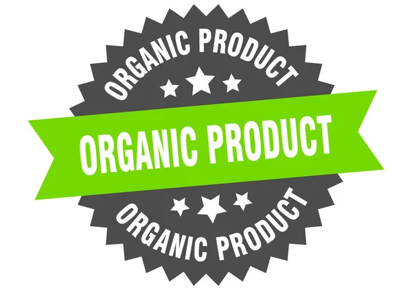 Organický Produkt Kulatý Izolovaný Štítek Stuhy Značka Ekologického Produktu — Stockový vektor