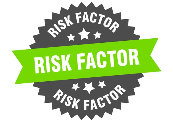 Risikofaktor Rundes Isoliertes Farbbandlabel Risikofaktorzeichen — Stockvektor