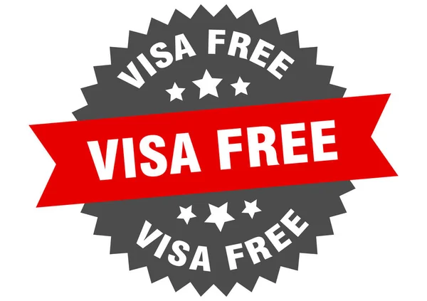 Visafreie Runde Isolierte Band Etikett Visafreies Zeichen — Stockvektor