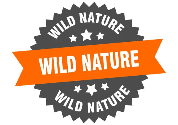 Wild Nature Isolated Ribbon Label Wild Nature Sign — Stock Vector