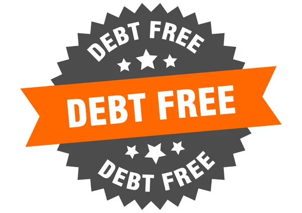 Etiqueta Fita Isolada Redonda Livre Dívidas Sinal Livre Dívida —  Vetores de Stock