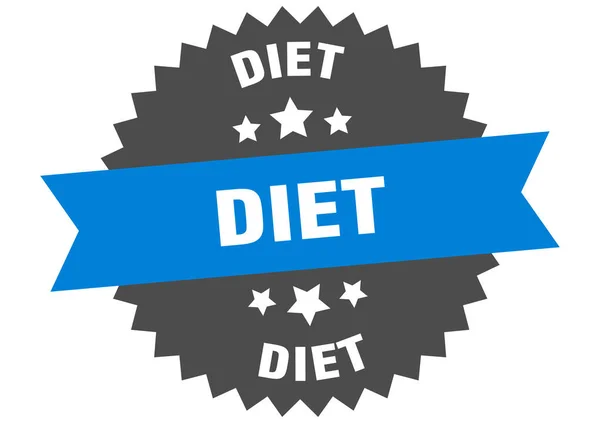 Dieta Etichetta Nastro Rotondo Isolato Segno Dieta — Vettoriale Stock