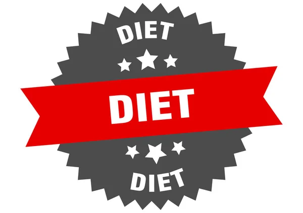 Dieta Redonda Etiqueta Fita Isolada Sinal Dieta — Vetor de Stock