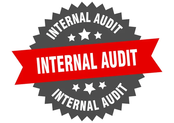 Interne Audit Ronde Geïsoleerde Lint Label Intern Auditbord — Stockvector