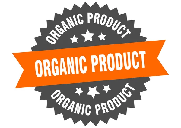 Organický Produkt Kulatý Izolovaný Štítek Stuhy Značka Ekologického Produktu — Stockový vektor