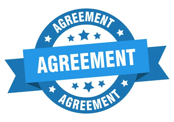 Acuerdo Cinta Redonda Etiqueta Aislada Firma Del Acuerdo — Archivo Imágenes Vectoriales