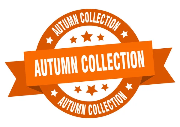 Autumn Collection Ribbon Isolated Label Autumn Collection Sign — Stock Vector