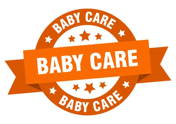Cuidados Bebê Fita Redonda Rótulo Isolado Sinal Cuidado Bebê — Vetor de Stock