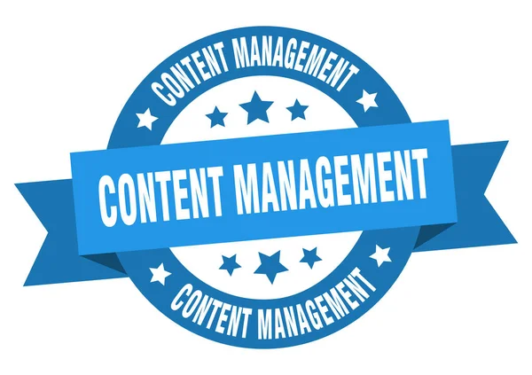 Content Management Rond Lint Geïsoleerd Etiket Contentmanagementteken — Stockvector