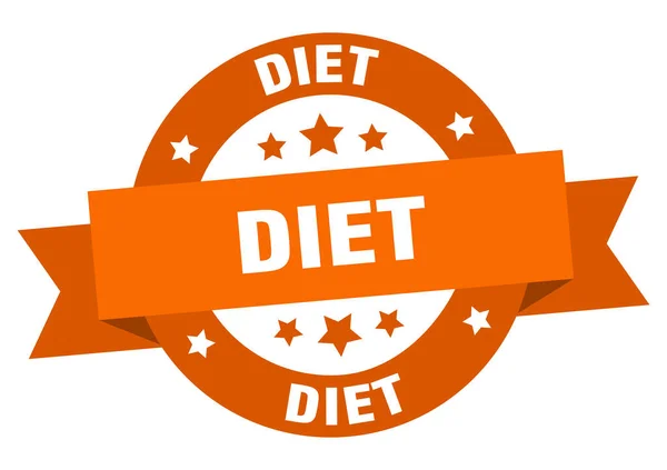 Etichetta Dieta Nastro Rotondo Isolato Segno Dieta — Vettoriale Stock