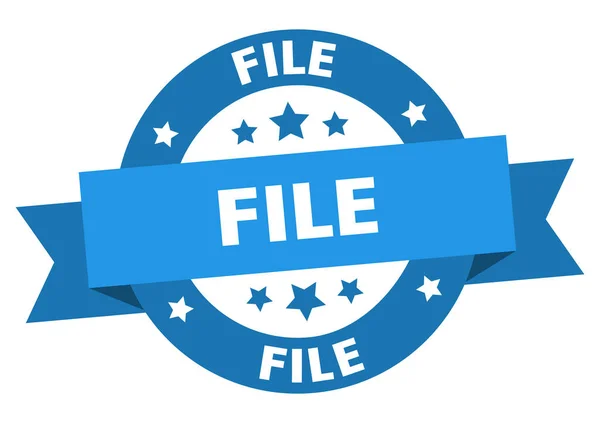 File Nastro Rotondo Etichetta Isolata Firma Del File — Vettoriale Stock