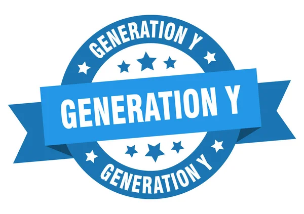 Поколение Круглой Ленты Изолированной Этикетки Знак Поколения — стоковый вектор