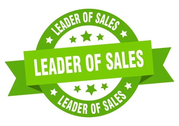 Leader Sales Ribbon Isolated Label Leader Sales Sign — Stock Vector