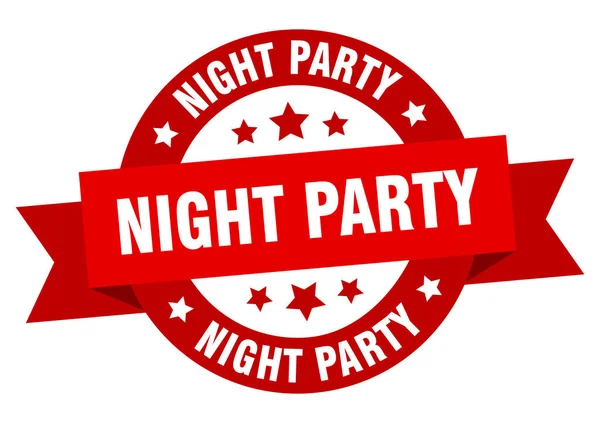 Night Party Ribbon Isolated Label Night Party Sign — Stock Vector