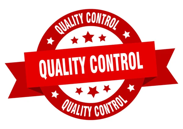 Quality Control Ribbon Isolated Label Quality Control Sign — Stock Vector