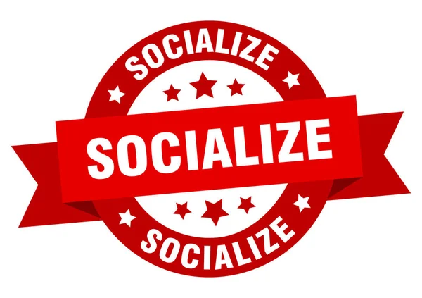 Socialize Ribbon Isolated Label Socialize Sign — Stock Vector