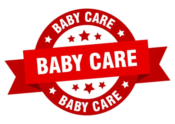 Cuidados Bebê Fita Redonda Rótulo Isolado Sinal Cuidado Bebê — Vetor de Stock