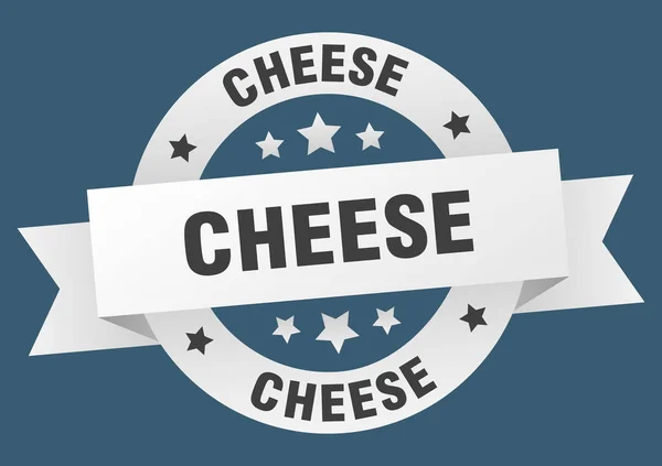 奶酪圆丝带隔离标签 奶酪标志 — 图库矢量图片