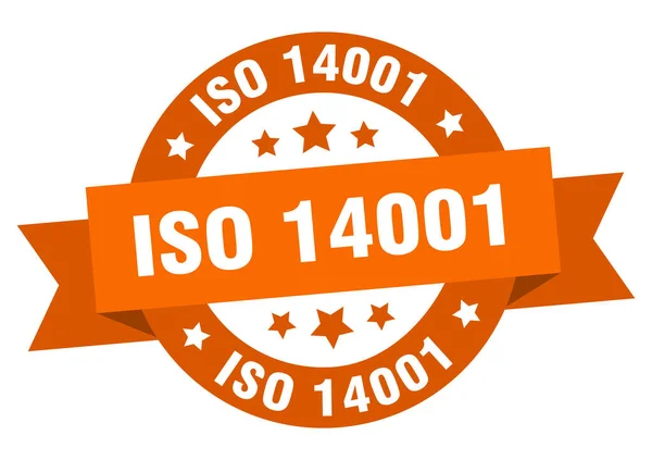 Iso 14001 Runda Band Isolerad Etikett Iso 14001 Tecken — Stock vektor