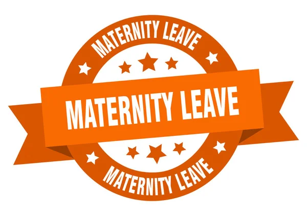 Licencia Maternidad Cinta Redonda Etiqueta Aislada Signo Baja Por Maternidad — Vector de stock