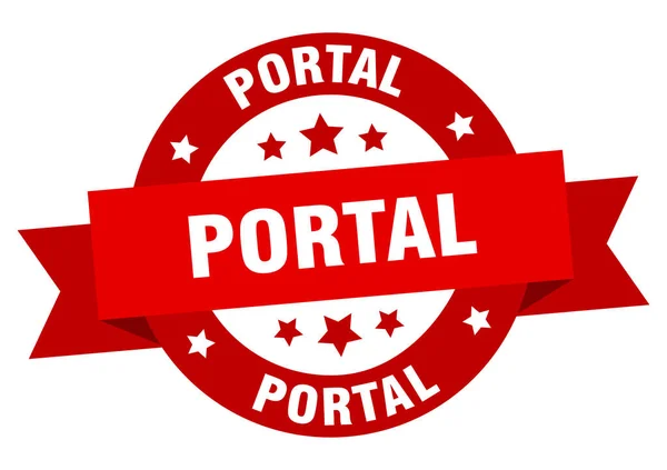 Portal Cinta Redonda Etiqueta Aislada Señal Portal — Vector de stock