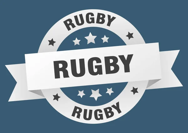 Etykieta Okrągłą Wstążką Rugby Znak Rugby — Wektor stockowy