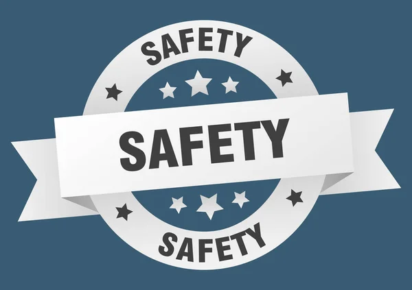 Isolerad Etikett För Säkerhetsrunda Band Säkerhetsskylt — Stock vektor