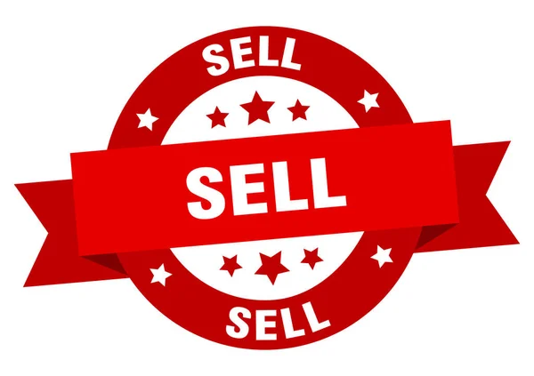 Vender Fita Redonda Rótulo Isolado Sinal Venda —  Vetores de Stock