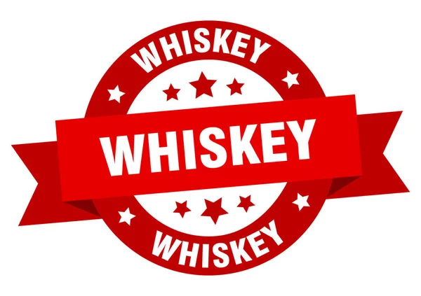 Whiskey Rundes Band Isoliertes Etikett Whiskey Zeichen — Stockvektor